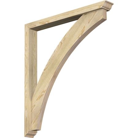 Ekena Millwork Thorton Traditional Rough Sawn Bracket w/ Offset Brace, Douglas Fir, 4"W x 34"D x 38"H BKT0402X34X38THR01RDF